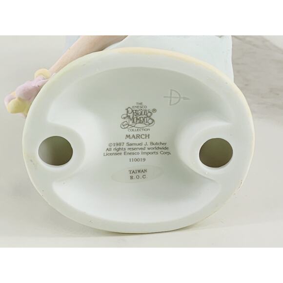 Enesco Precious Moments March Girl w/ Kite 5 1/2" Porcelain Figurine 1989 Taiwan - Picture 14 of 16